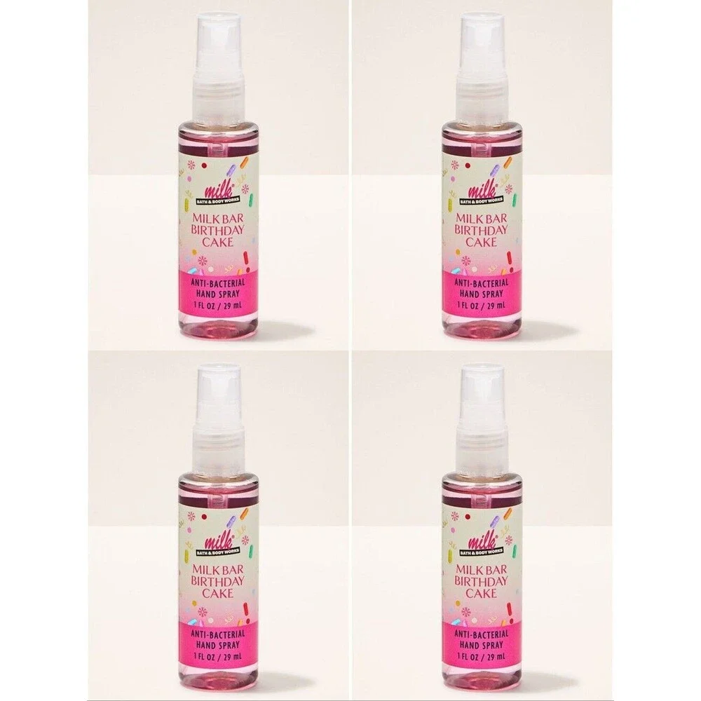 Bath & Body Works Milk Bar Birthday Cake Anti-Bacterial Hand Spray - Set of 4